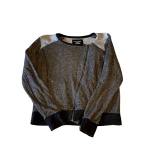 DKNY Gray/Black Moto Jacket | Sz M